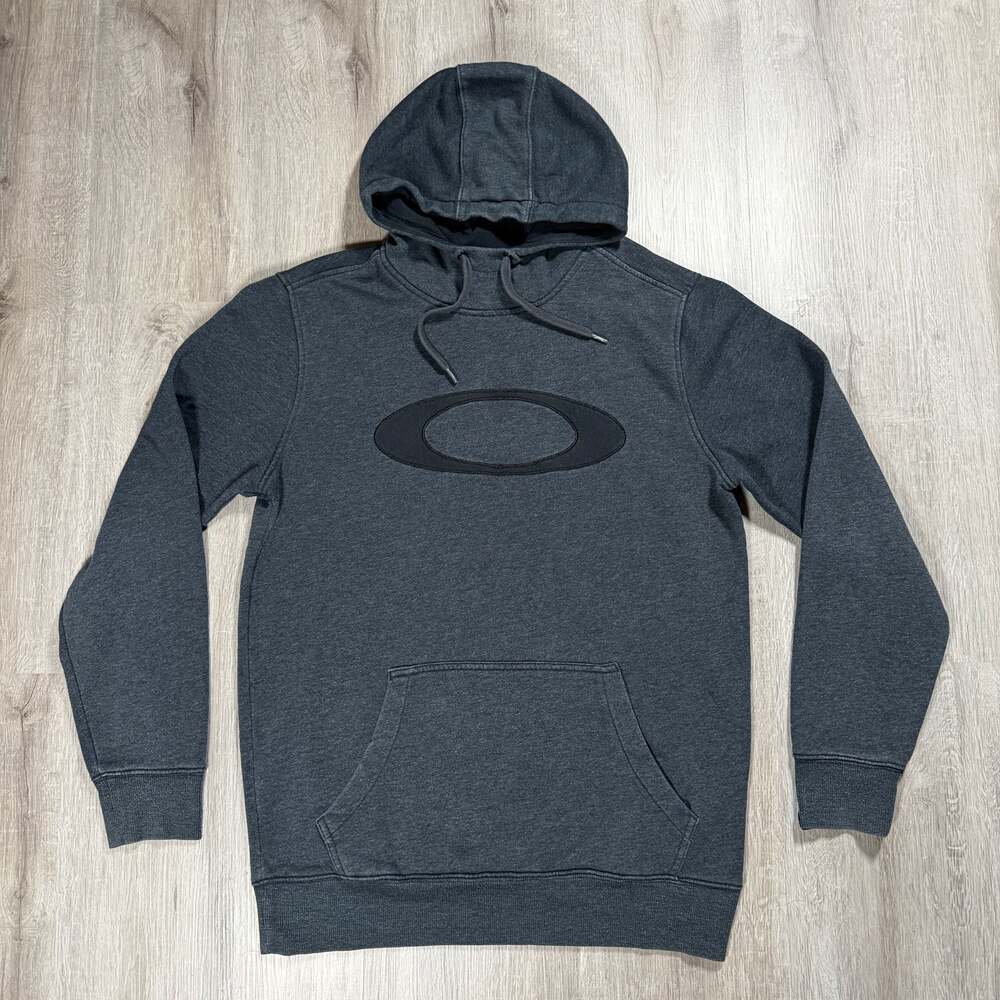 Mens Oakley Ellipse Logo Pullover Hoodie in Dark Heather Gray Medium